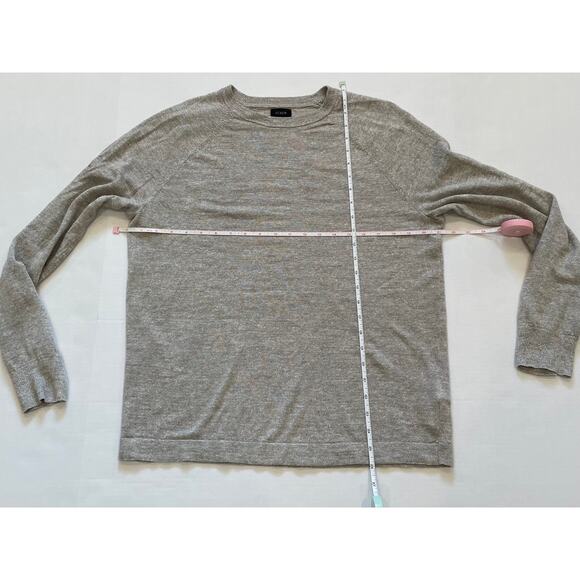 J. Crew Linen Blend Lightweight Tan Long Sleeve Crewneck Sweater, Men Size M - Picture 8 of 10